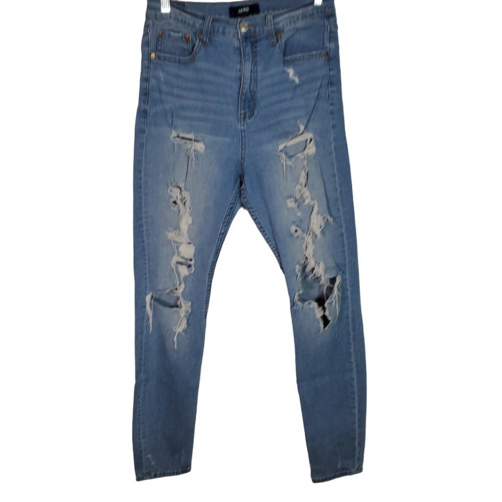 Aeropostale AERO Cheeky Jegging Jeans 10 Skinny High Rise Waist Heavy Distressed